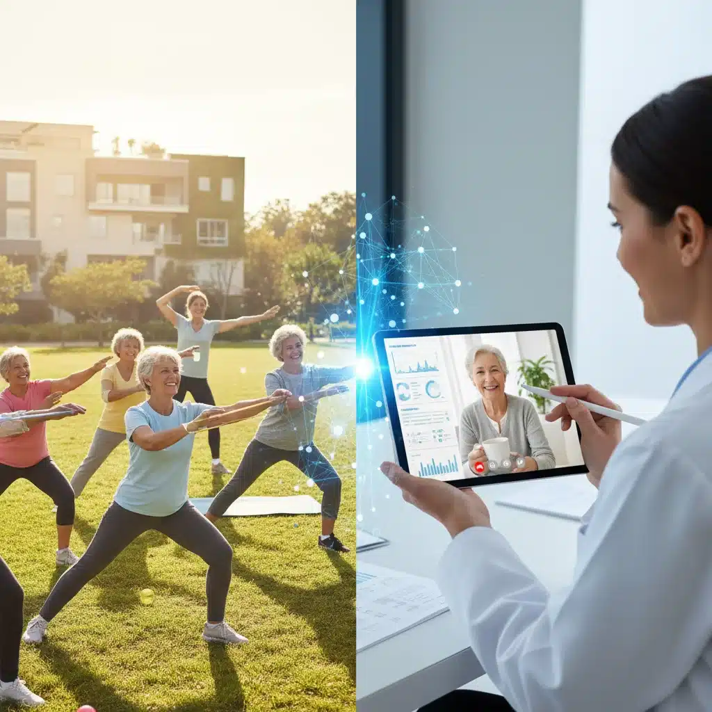 Aging population and telehealth, seniors using digital health services, demographic changes in healthcare