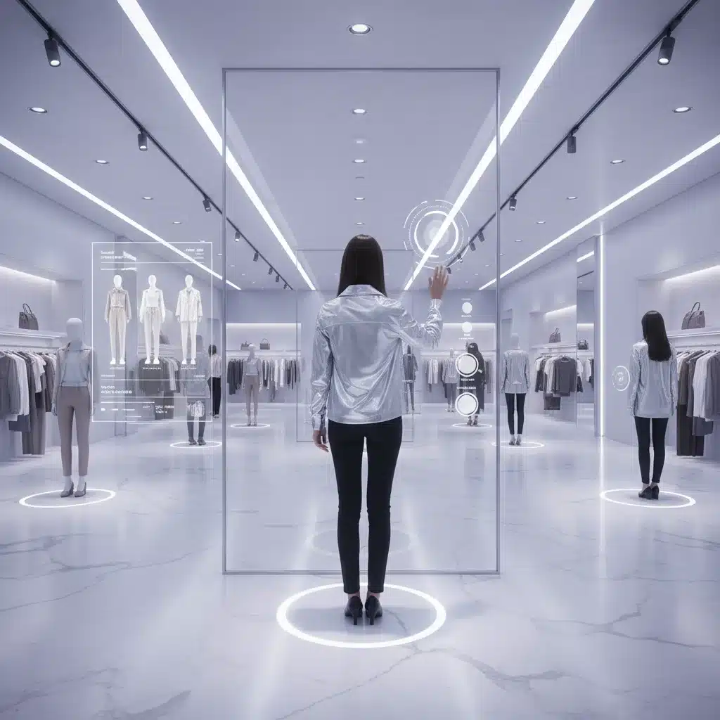 Consumer using augmented reality for personalized shopping experience.