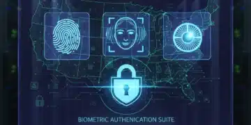 Advanced biometric security technologies protecting US data and systems in 2026.