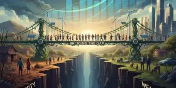 Bridge spanning income inequality gap in US by 2026, symbolizing economic solutions.