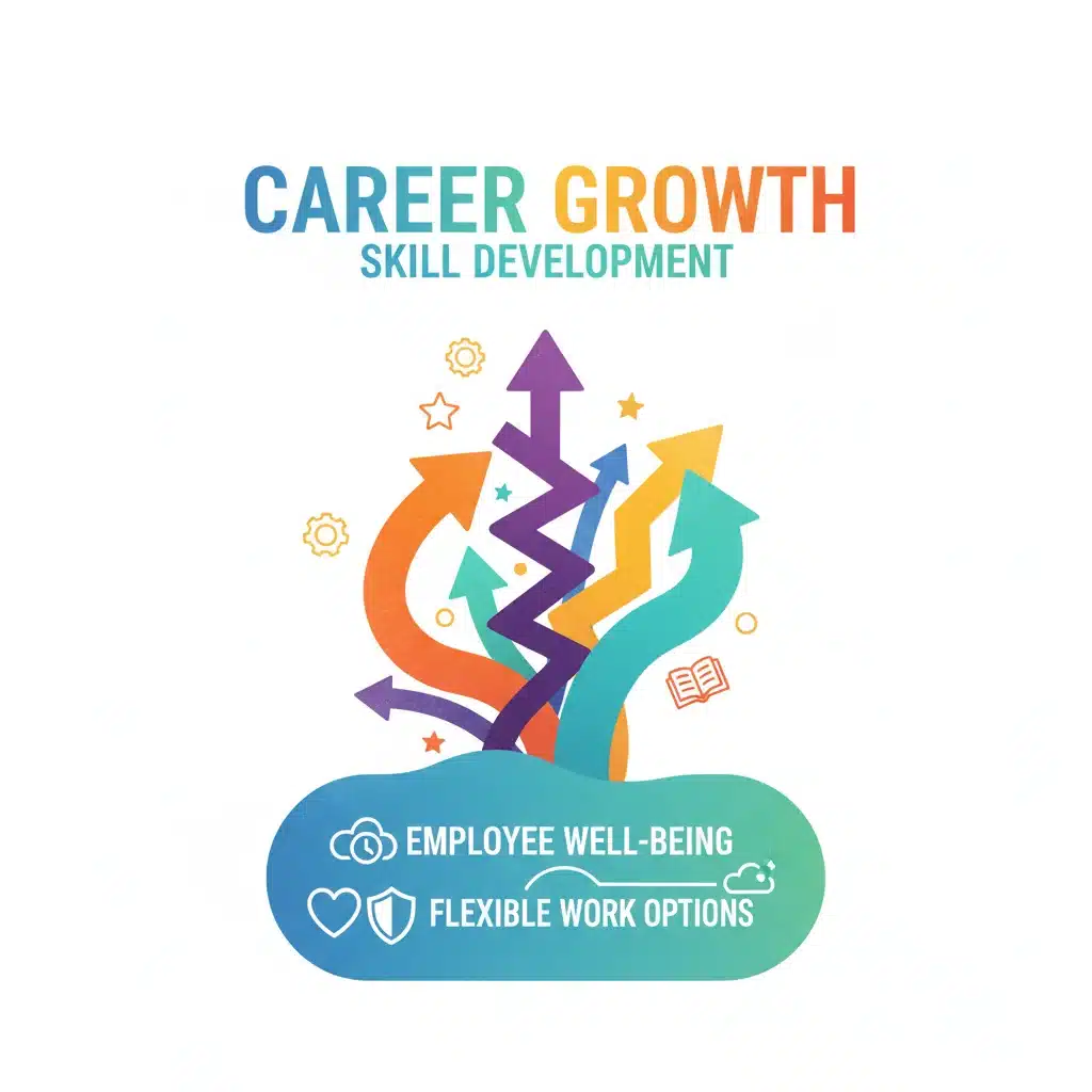 Career growth pathways supported by well-being and flexibility