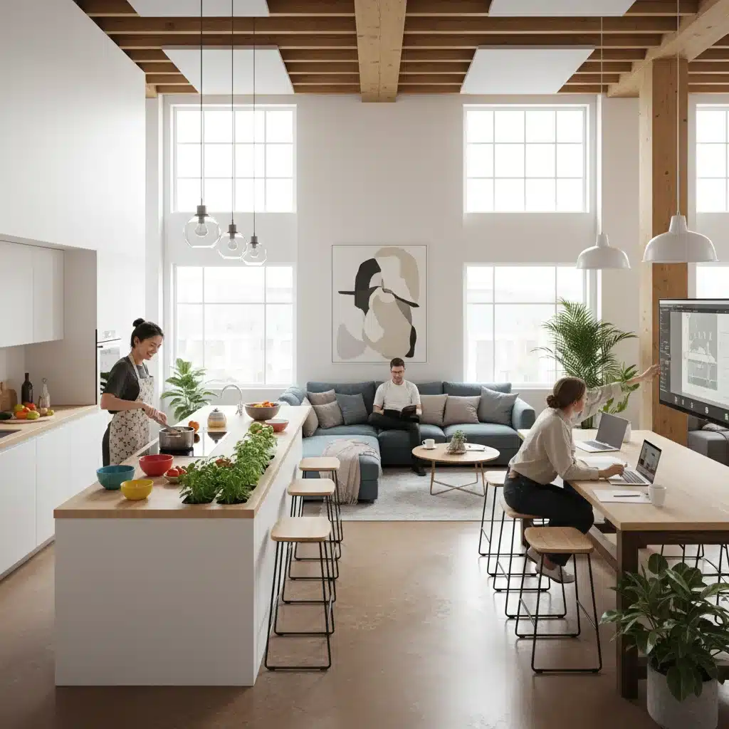 Modern co-living space fostering community among digital nomads in the US.