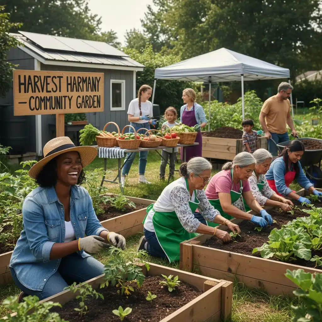Community garden fostering local food and sustainable practices.