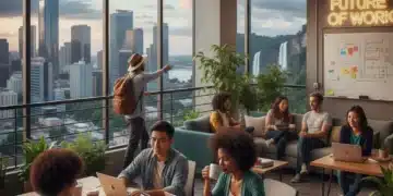 Diverse digital nomads working remotely in various US locations, showcasing flexibility and modern work culture.