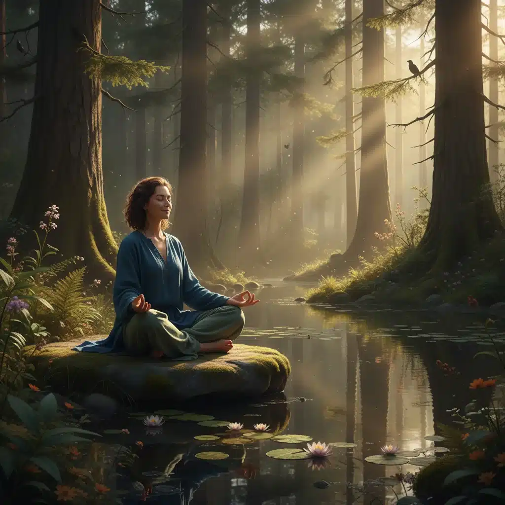 Person meditating in nature, representing mental and physical well-being.