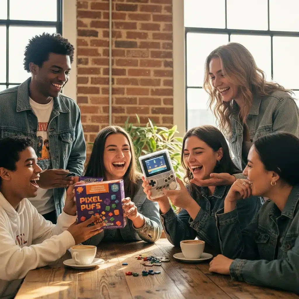 Millennials and Gen Z enjoying nostalgic product