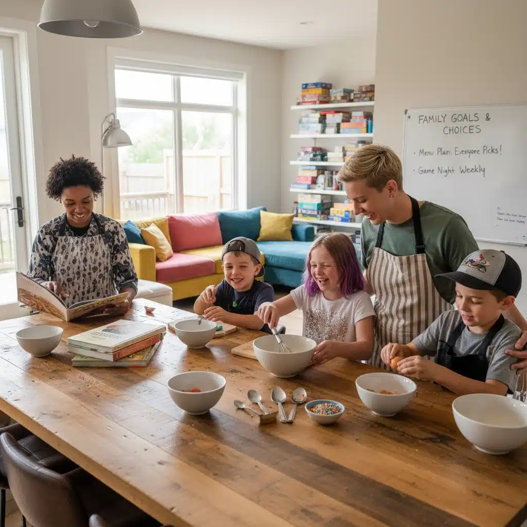 Modern Western family embracing individuality and choice
