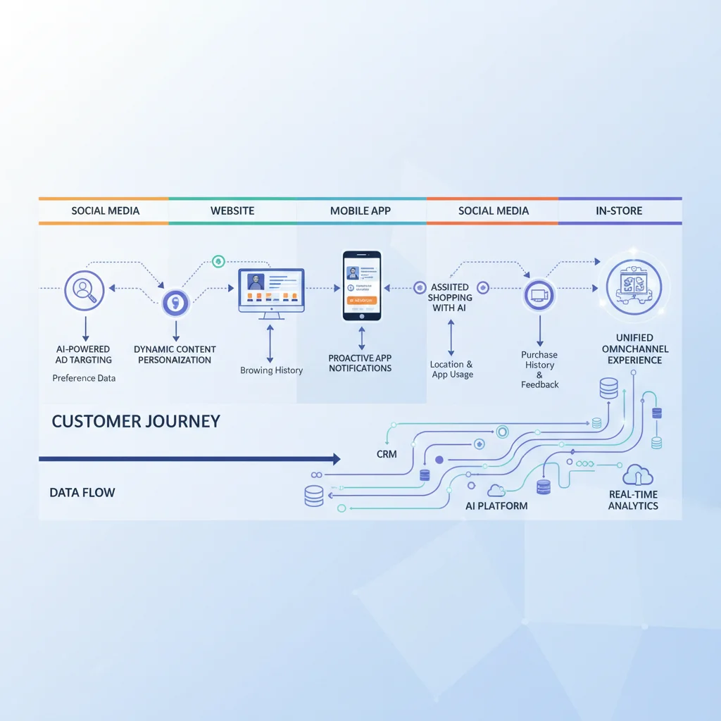 Omnichannel customer journey map with AI personalization