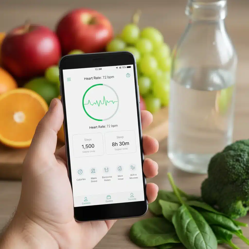 Smartphone displaying personalized health data and wellness tracking app