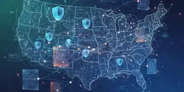 Digital representation of US data privacy regulations and evolving legal frameworks.