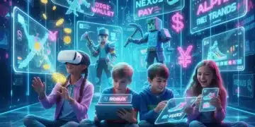 Gen Alpha engaging with digital devices and virtual currencies, future of spending