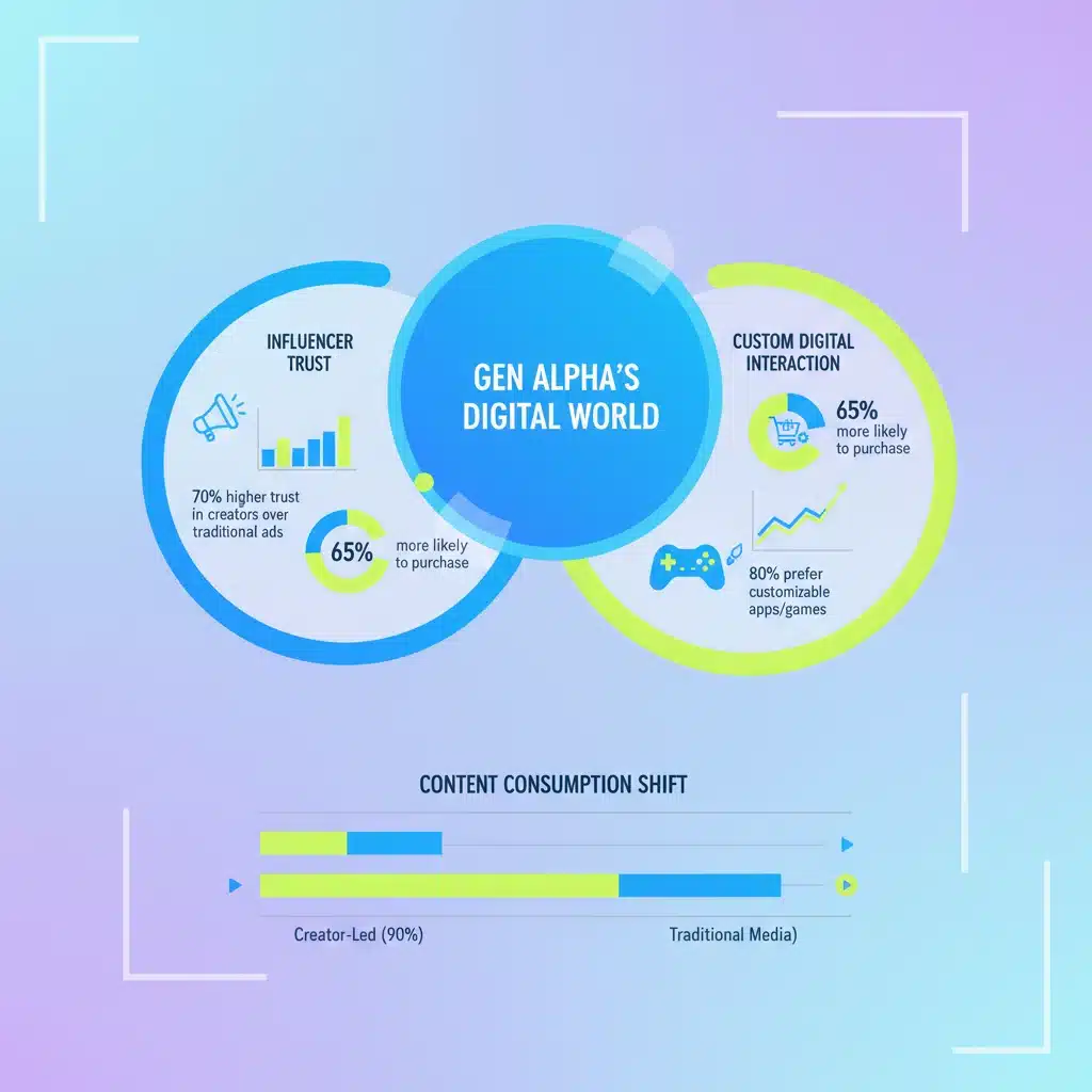 Infographic showing Gen Alpha's preference for personalized content and influencer trust