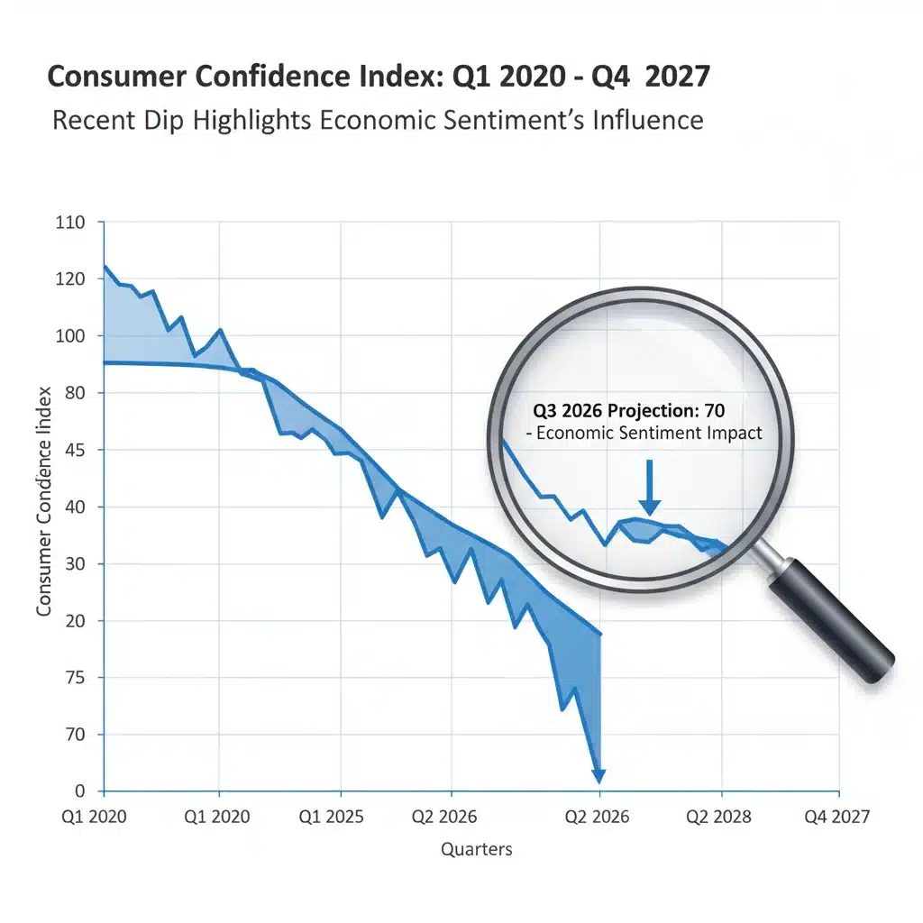 Consumer confidence index trend, economic sentiment impact