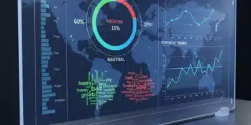 Futuristic dashboard showing brand sentiment analysis for US consumers