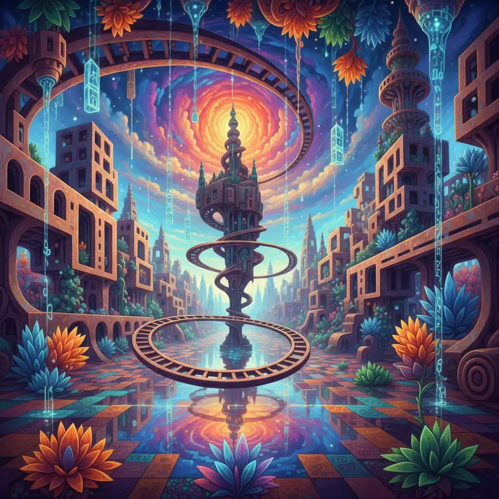 Example of algorithmic surrealism art generated by AI