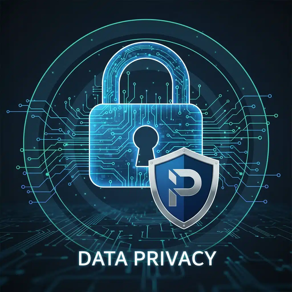 Graphic depicting robust data privacy and security measures